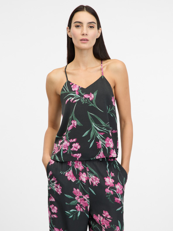 Orsay ORSAY fekete női szatén pizsama felső