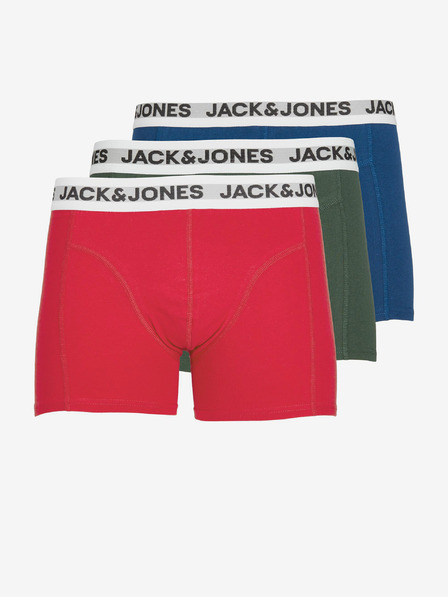Jack & Jones Három darabos férfi boxeralsó készlet kék, zöld és piros színben Jack & Jones Rikki