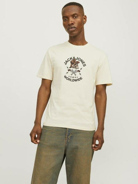 Jack & Jones Jack & Jones Seven krémszínű férfi póló