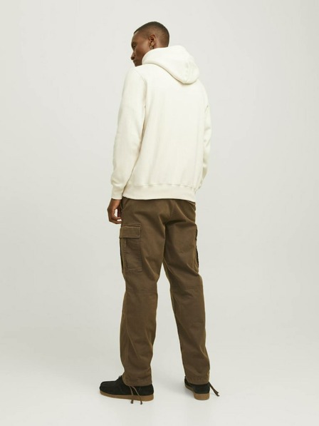 Jack & Jones Krémszínű Jack & Jones Frederiks Frederiks férfi kapucnis pulóver