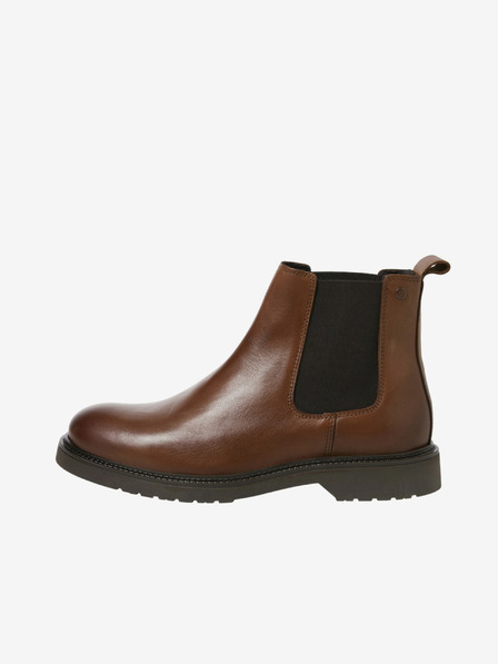 Jack & Jones Sötétbarna férfi bőr chelsea csizma Jack & Jones Vaux