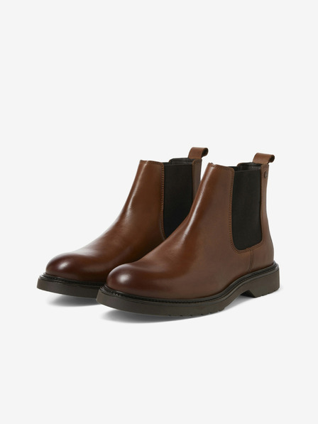 Jack & Jones Sötétbarna férfi bőr chelsea csizma Jack & Jones Vaux