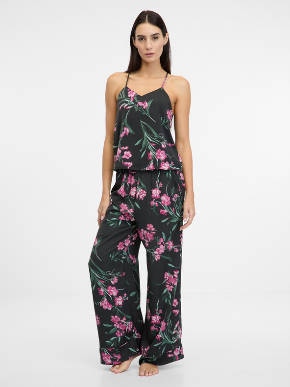 Orsay ORSAY fekete női szatén pizsamanadrág