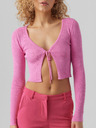 Vero Moda Rózsaszín női rövid, bordázott kardigán VERO MODA Glory