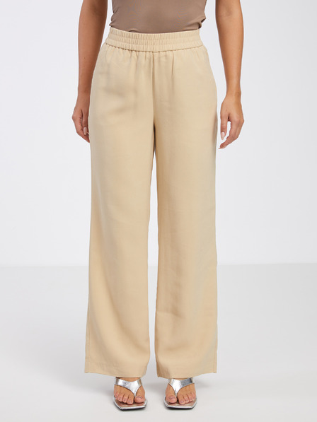 Vero Moda Bézs női széles szárú nadrág VERO MODA Carmen