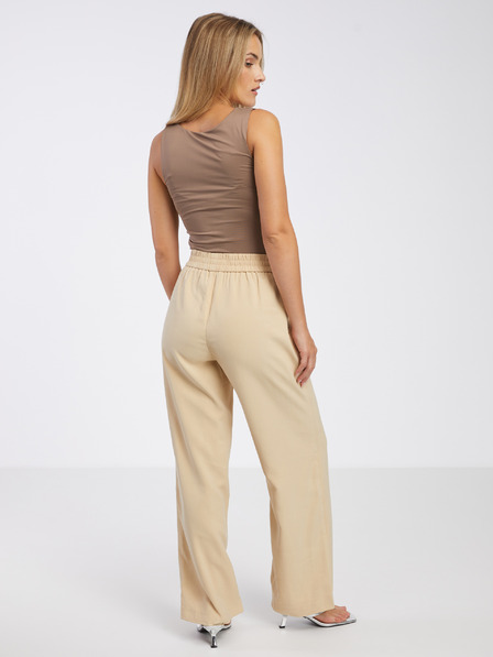 Vero Moda Bézs női széles szárú nadrág VERO MODA Carmen