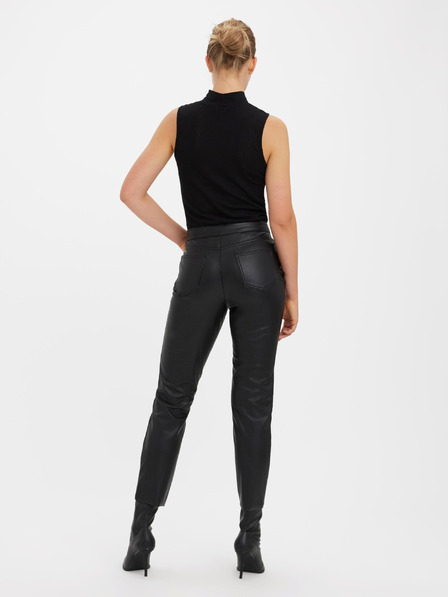 Vero Moda Fekete női bőrnadrág VERO MODA Brenda Brenda