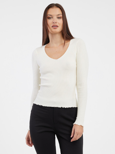 Vero Moda VERO MODA Evie krémszínű női pulóver
