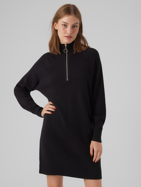 Vero Moda Fekete női pulóver ruha VERO MODA Goldneedle Goldneedle