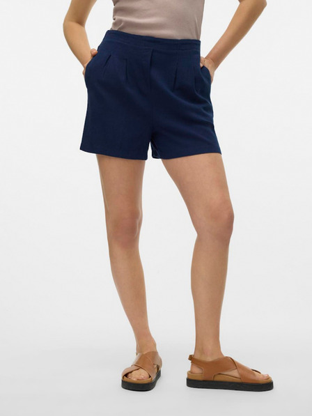 Vero Moda Sötétkék női lenvászon keverék rövidnadrág Vero Moda Jesmilo