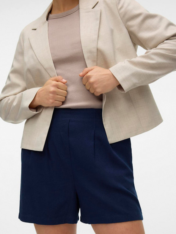 Vero Moda Sötétkék női lenvászon keverék rövidnadrág Vero Moda Jesmilo
