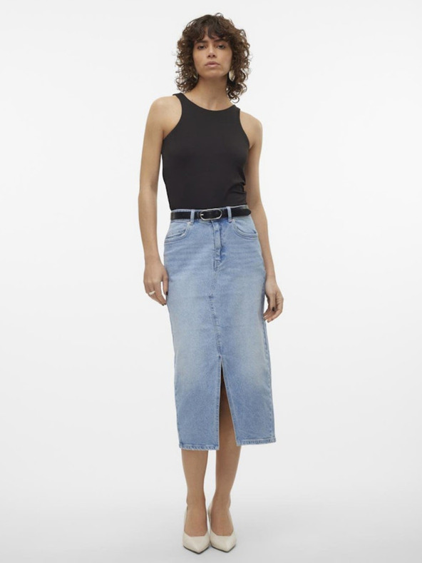 Vero Moda Világoskék női farmer midi szoknya Vero Moda Veri Vero Moda Veri