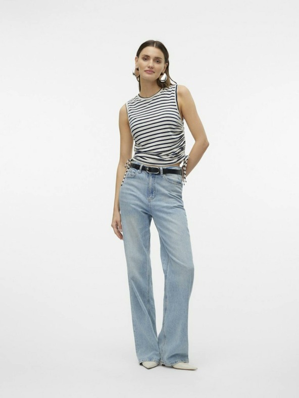 Vero Moda Kék és krémszínű csíkos felső Vero Moda Holly