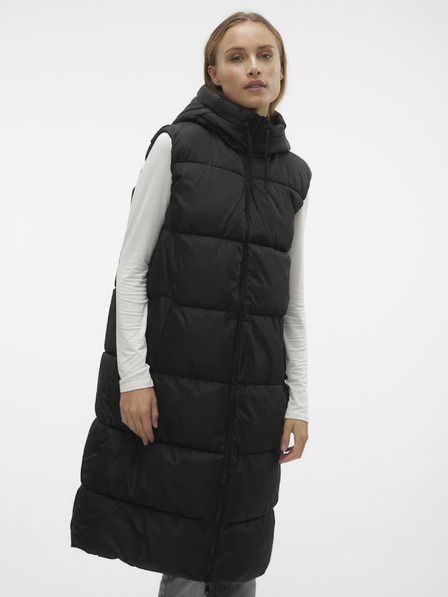 Vero Moda Fekete női hosszú steppelt mellény Vero Moda Ligaane Vero Moda Ligaane