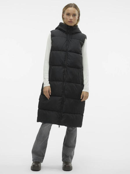 Vero Moda Fekete női hosszú steppelt mellény Vero Moda Ligaane Vero Moda Ligaane
