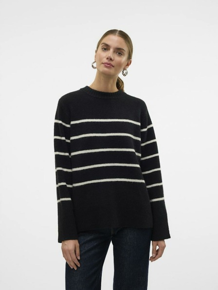 Vero Moda Bézs-fekete női csíkos pulóver Vero Moda Flawless
