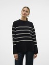 Vero Moda Bézs-fekete női csíkos pulóver Vero Moda Flawless
