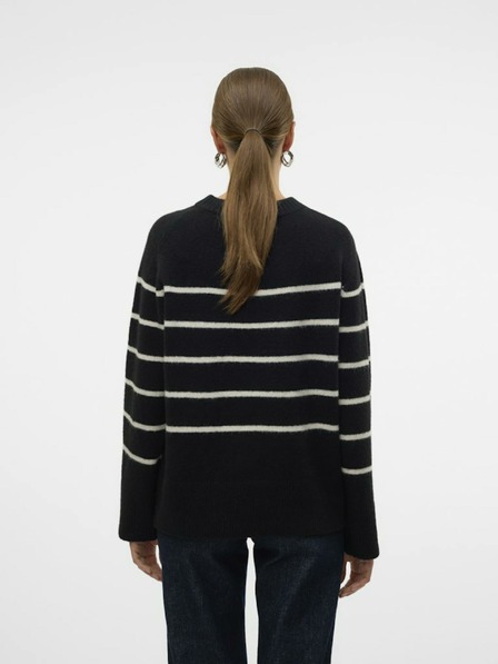 Vero Moda Bézs-fekete női csíkos pulóver Vero Moda Flawless