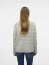 Vero Moda Bézs és szürke női csíkos pulóver Vero Moda Flawless női csíkos pulóver Vero Moda Flawless