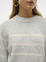 Vero Moda Bézs és szürke női csíkos pulóver Vero Moda Flawless női csíkos pulóver Vero Moda Flawless