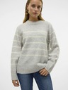 Vero Moda Bézs és szürke női csíkos pulóver Vero Moda Flawless női csíkos pulóver Vero Moda Flawless