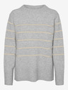 Vero Moda Bézs és szürke női csíkos pulóver Vero Moda Flawless női csíkos pulóver Vero Moda Flawless