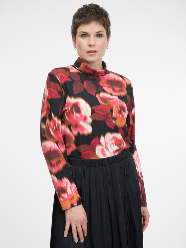 Orsay Orsay piros mintás női hosszú ujjú póló