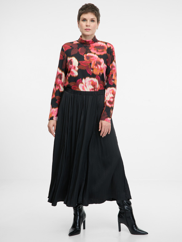 Orsay Orsay piros mintás női hosszú ujjú póló