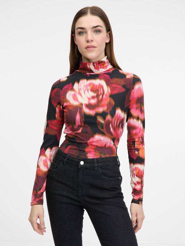 Orsay Orsay piros mintás női hosszú ujjú póló