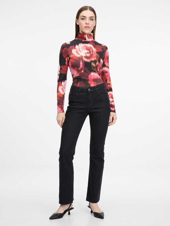 Orsay Orsay piros mintás női hosszú ujjú póló