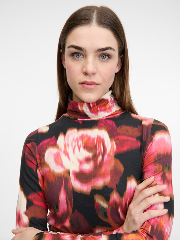 Orsay Orsay piros mintás női hosszú ujjú póló