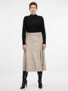 Orsay Orsay bézs színű női műbőr midi szoknya