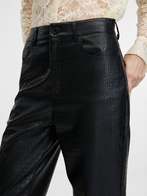 Orsay Orsay fekete műbőr női nadrág