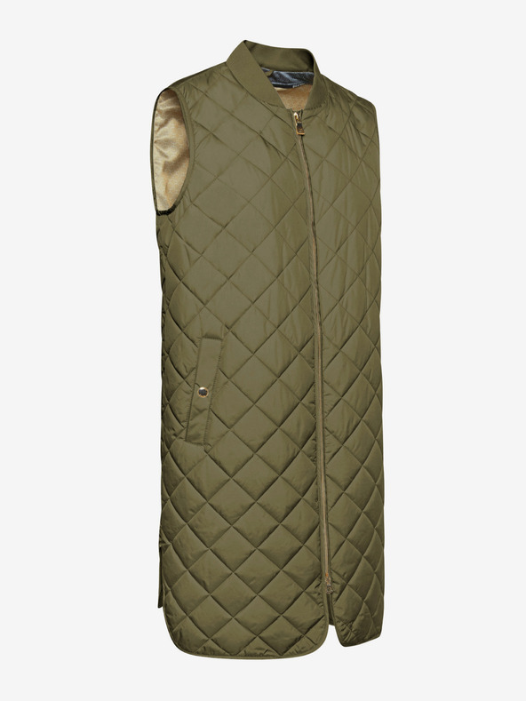 Geox Khaki hosszú steppelt mellény Geox Asheely női