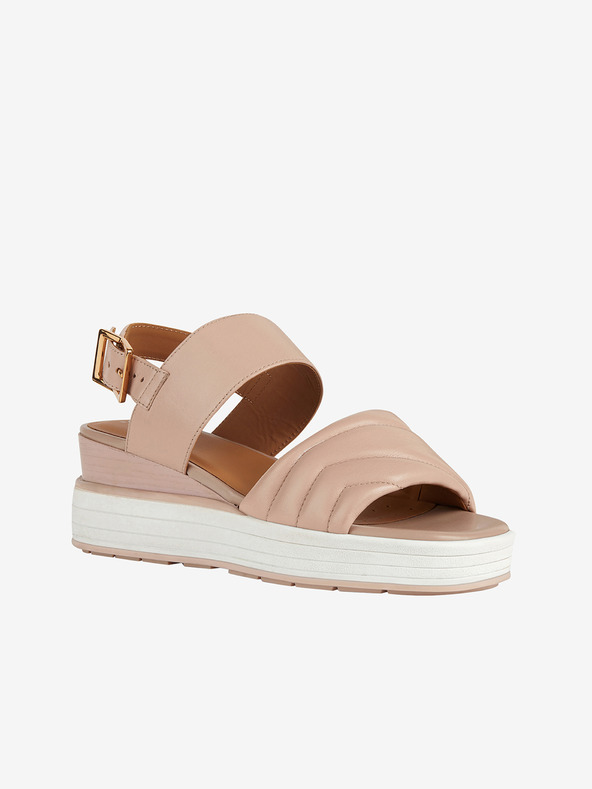 Geox Régi rózsaszín női bőr ék szandál Geox Rosita