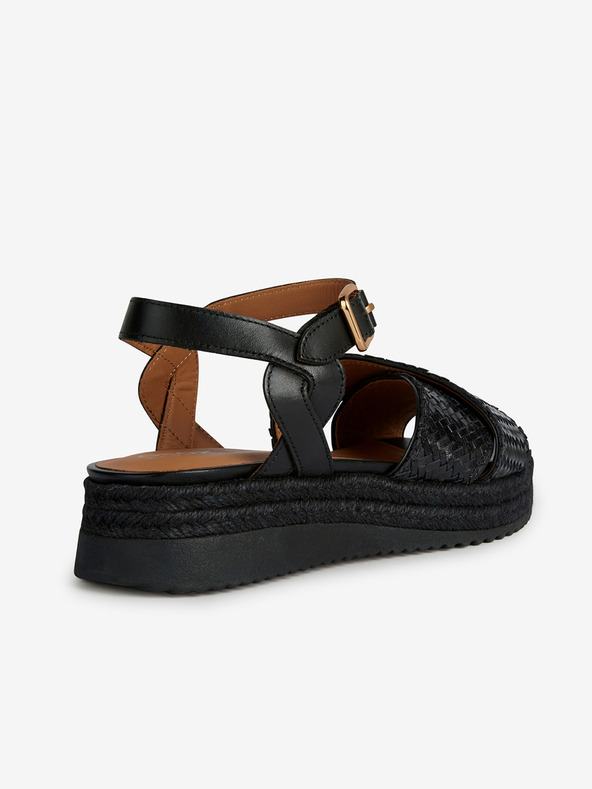 Geox Fekete női bőr szandál Geox Eolie