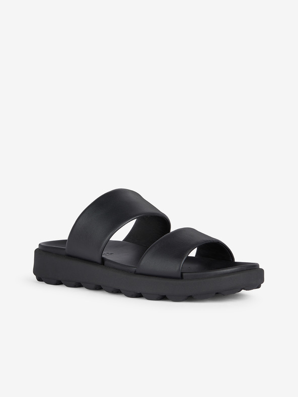 Geox Fekete férfi bőr Geox Spherica papucsok