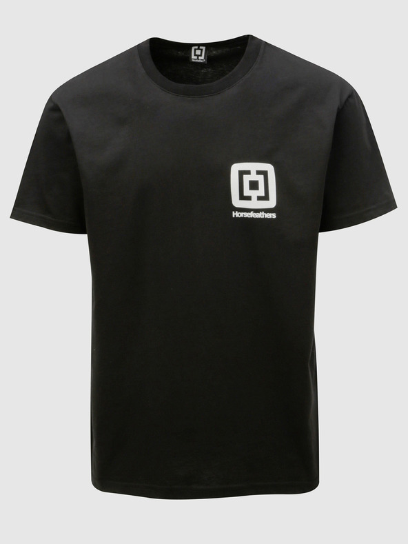 Horsefeathers Fekete Férfi Horsefeathers Mini Logo nyomtatott rövid ujjú póló