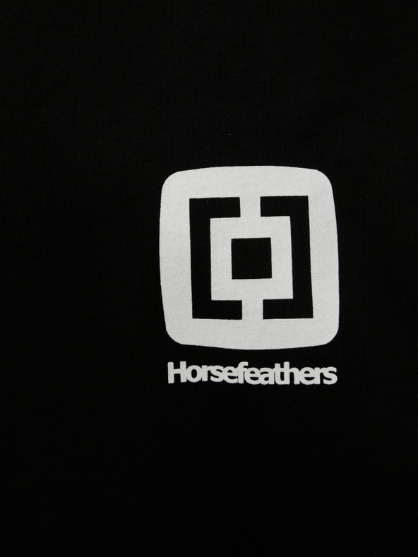 Horsefeathers Fekete Férfi Horsefeathers Mini Logo nyomtatott rövid ujjú póló