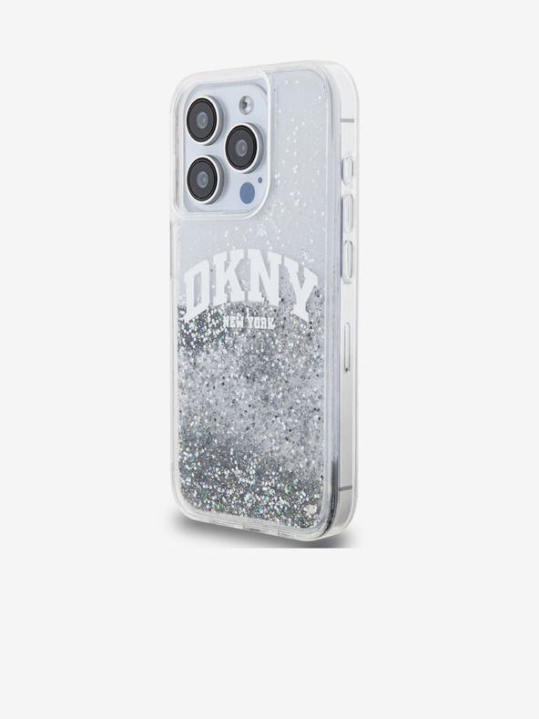 DKNY Folyékony csillogó íves logós hátlap iPhone 14 Pro-hoz Átlátszó DKNY DKNY