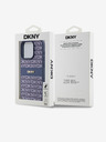 DKNY PU bőr ismétlődő mintás, tónusos csíkos hátlapi borító iPhone 15 Pro készülékhez Kék DKNY DKNY
