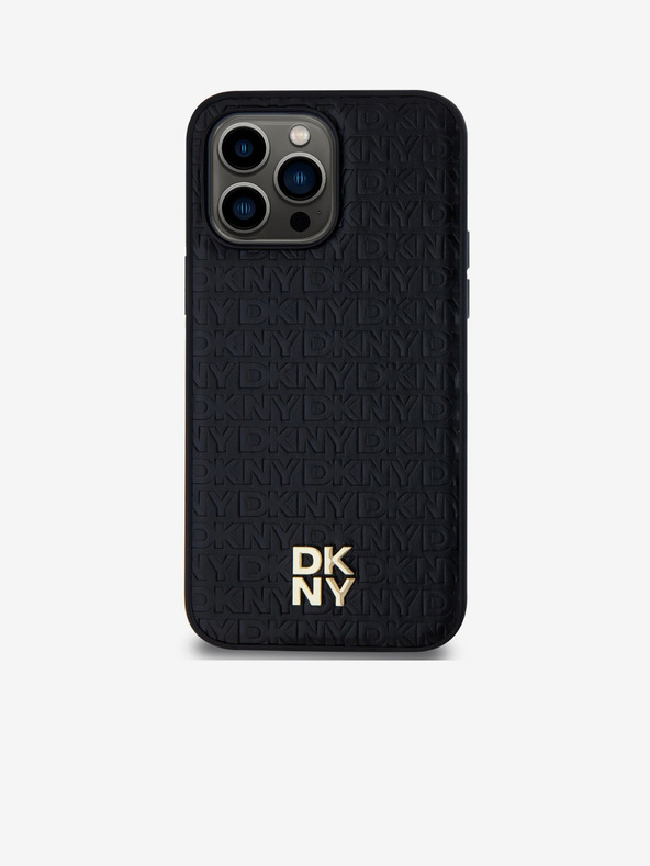 DKNY PU bőr Ismétlődő mintás Stack Logo Magsafe hátlap iPhone 13 Pro Max fekete DKNY DKNY