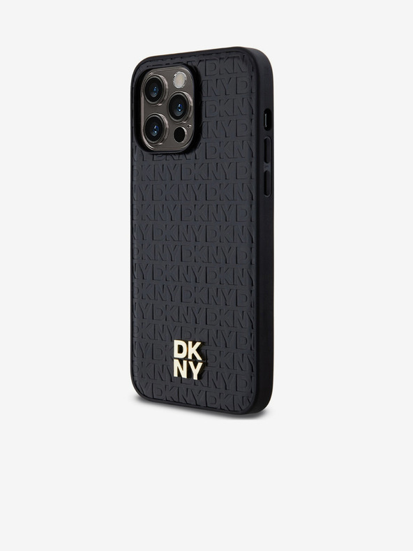 DKNY PU bőr Ismétlődő mintás Stack Logo Magsafe hátlap iPhone 13 Pro Max fekete DKNY DKNY