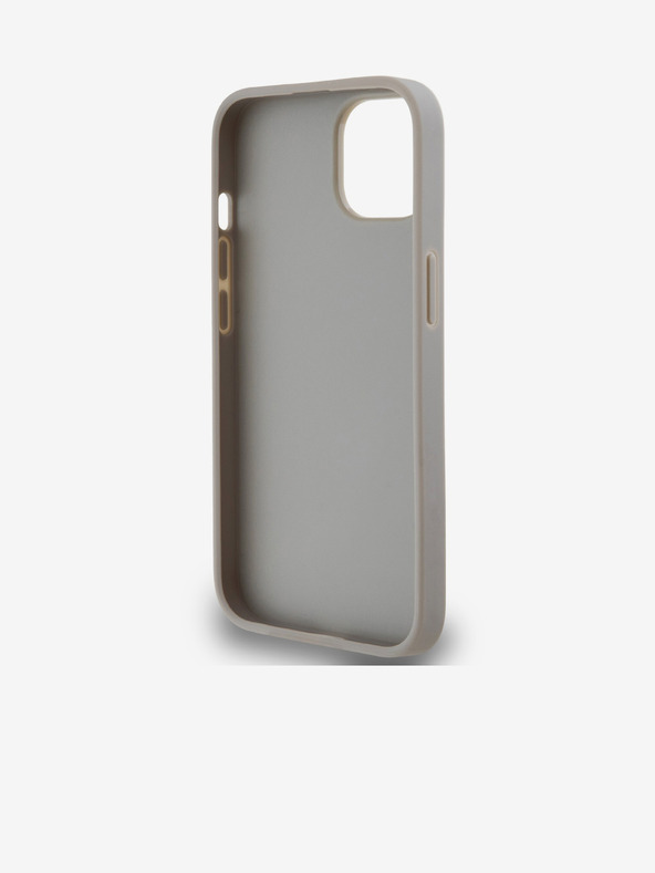 DKNY PU bőr kockás mintás és csíkos hátlapi borító iPhone 14 készülékhez Beige DKNY DKNY