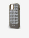 DKNY PU bőr Ismétlődő mintás alsó csíkos MagSafe hátlap iPhone 14 barna DKNY