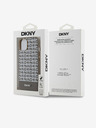 DKNY PU bőr Ismétlődő mintás alsó csíkos MagSafe hátlap iPhone 14 barna DKNY