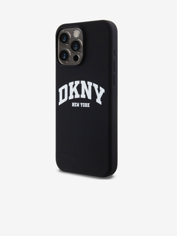 DKNY Folyékony szilikon Arch Logo MagSafe hátlap iPhone 14 Pro Max-hoz Fekete DKNY