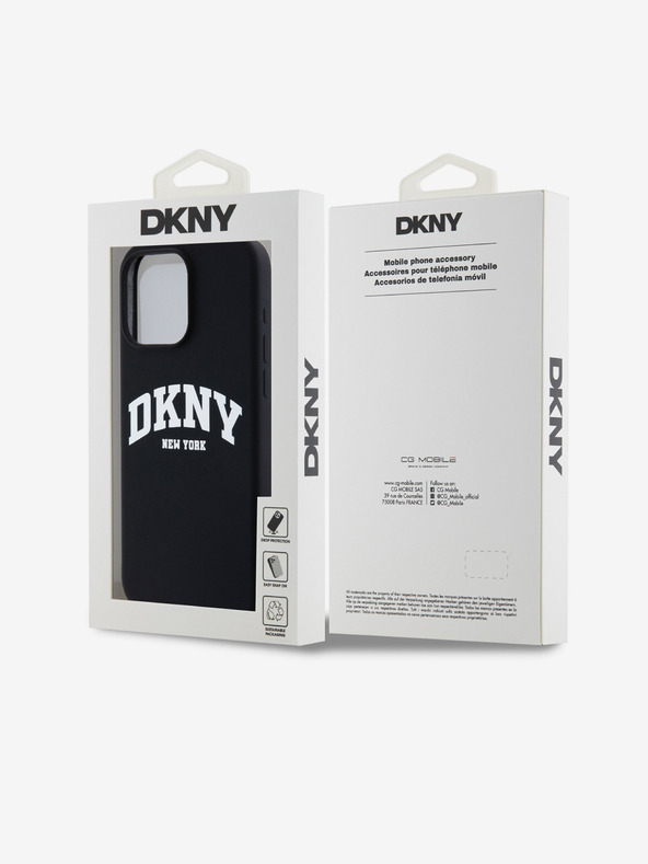 DKNY Folyékony szilikon Arch Logo MagSafe hátlap iPhone 14 Pro Max-hoz Fekete DKNY
