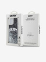 DKNY Folyékony csillámos, íves logós hátlap iPhone 14 készülékhez Fekete DKNY