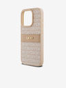 DKNY PU bőr Repeat Pattern tonális csíkos hátlapi borító iPhone 15 Pro rózsaszínű DKNY DKNY